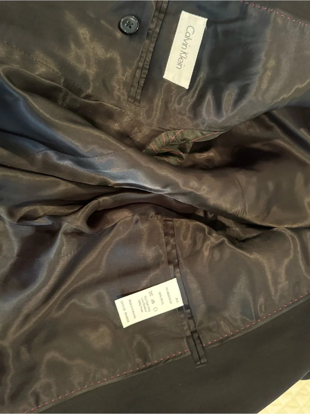 Calvin Klein Men’s Black Wool Suit